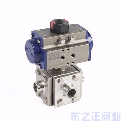 氣動四通焊接球閥