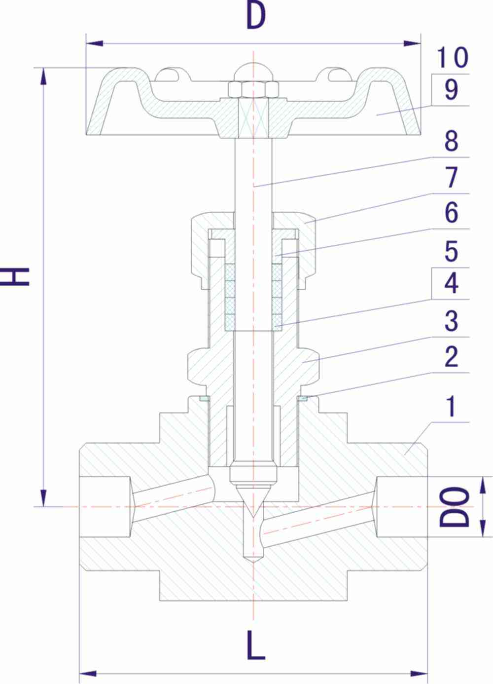 承插焊針型閥結構圖