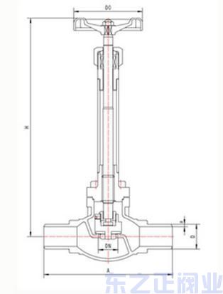 低溫長軸截止閥結構圖
