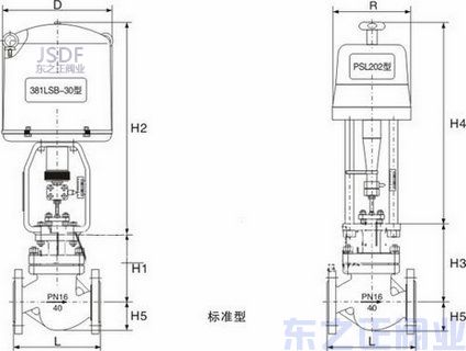 電子式電動套筒調節閥尺寸圖