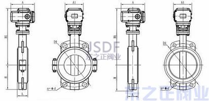 電動襯氟蝶閥結構圖 電動襯氟蝶閥結構圖
