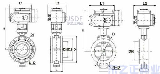 電動三偏心蝶閥結構圖 電動三偏心蝶閥結構圖