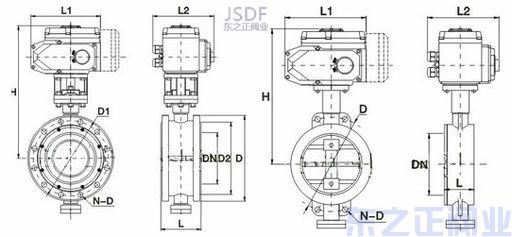 電動硬密封蝶閥結構圖