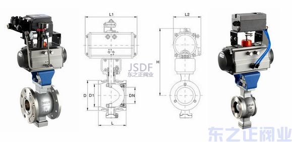 氣動V型球閥結構圖 氣動V型球閥結構圖