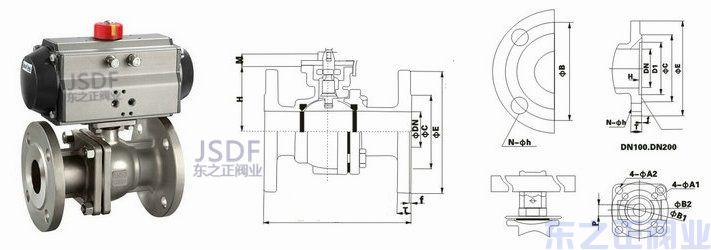 氣動高平臺球閥結構圖