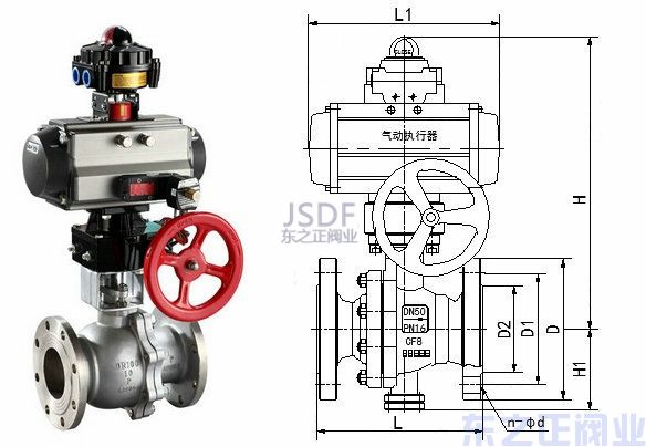 氣動切斷球閥結構圖