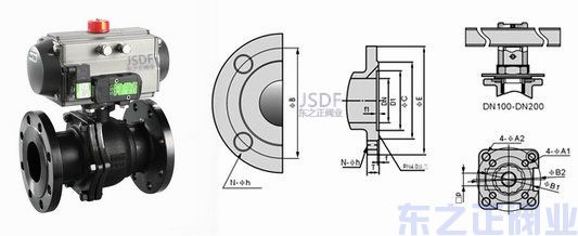 氣動(dòng)鑄鋼球閥結(jié)構(gòu)圖