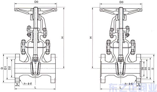 氣動不銹鋼閘閥結構圖