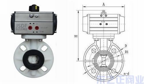 氣動PP蝶閥結構圖