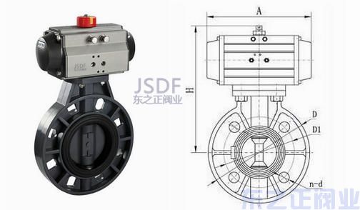 氣動UPVC蝶閥結構圖