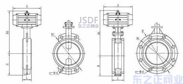 氣動襯膠蝶閥結構圖 氣動襯膠蝶閥結構圖