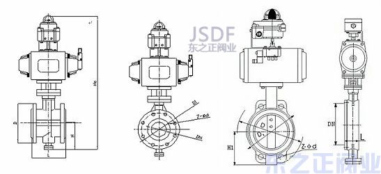 氣動防爆蝶閥結構圖 氣動防爆蝶閥結構圖