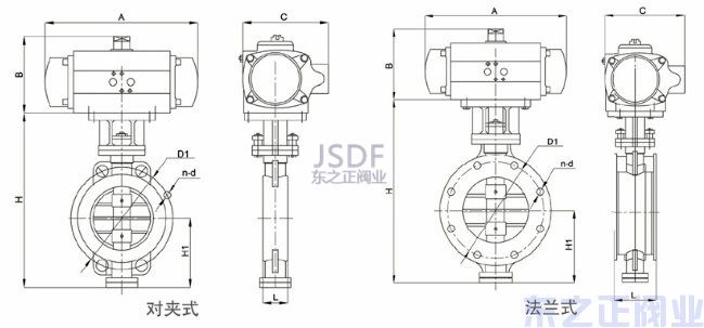氣動硬密封蝶閥結構圖