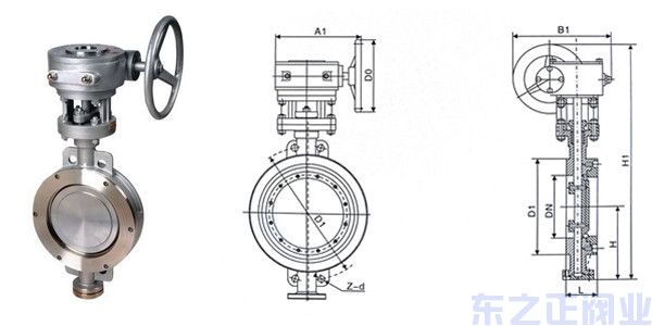 對夾硬密封不銹鋼蝶閥結構圖