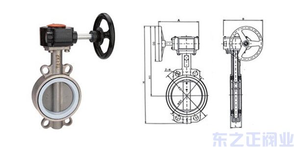 四氟不銹鋼蝶閥結構圖